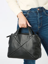 Handtas Vintage Leder Nat et nin Zwart vintage XENA-vue-porte