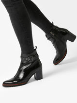 Enkellaarsjes Met Hak Thais Uit Leder Dorking Zwart theme D8300-vue-porte