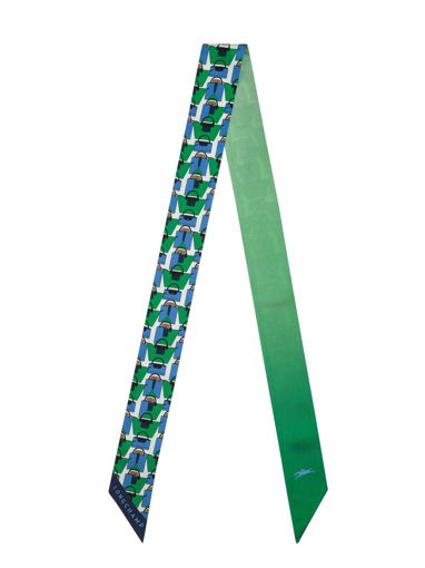 Longchamp Soie unie Foulard Blauw
