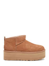 Boots Classic Ultra Mini Platform Uit Leder Ugg Bruin women 1135092