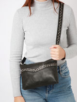 Cross Body Tas Glam Leder Basilic pepper Zwart glam BGLA68-vue-porte