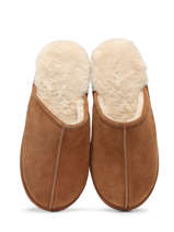 Pantoffels Uit Leder Isotoner Bruin men 98169