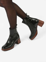 Enkellaarsjes Met Hak Cristel Uit Leder Dorking Zwart theme D9157-vue-porte