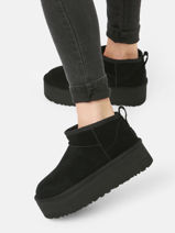 Boots Classic Ultra Mini Platform Uit Leder Ugg Bruin women 1135092-vue-porte