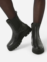 Chelsea Boots Uit Leder Tommy hilfiger Beige women 7655BDS-vue-porte
