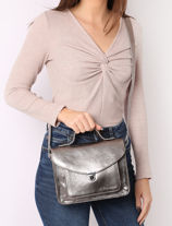 Cross Body Tas Vintage Leder Paul marius Zilver vintage GEORGE-vue-porte