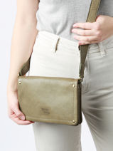 Cross Body Tas Boston Leder Basilic pepper Groen boston BBOS02-vue-porte