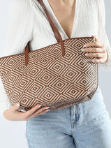 Schoudertas Cabas Vanessa bruno Bruin cabas 16V40468-vue-porte