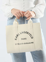 Handtas Rsg Katoen Karl lagerfeld Wit rsg 240W3892-vue-porte