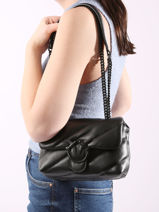 Cross Body Tas Love Bag Puff Leder Pinko Zwart love bag puff A1JO-vue-porte