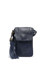 Telefoonetui Leder Basilic pepper Blauw cow BCOW49