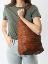 Schoudertas Heritage Leder Biba Bruin heritage RUB1L-vue-porte