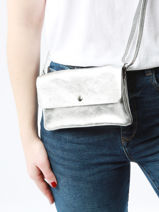 Cross Body Tas Nine Leder Milano Zilver nine NI23067-vue-porte