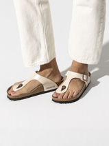 Slippers Gizeh Birkenstock Wit women 943873-vue-porte