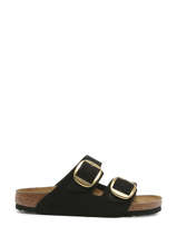 Slippers Arizona Big Buckle Uit Leder Birkenstock Zwart women 1023290