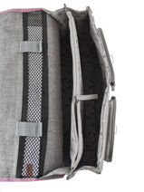 Boekentas 2 Compartimenten Cameleon Grijs vintage fantasy PBVGCA35-vue-porte