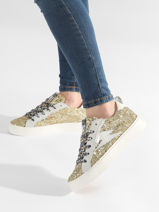 Sneakers Viken Uit Leder Semerdjian Goud women VIKE9586-vue-porte