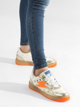 Sneakers Nune Uit Leder Semerdjian Oranje women NUN11554-vue-porte