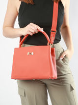 Handtas Magnolia Leder Nathan baume Oranje eden 3-vue-porte