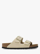 Slippers Arizona Big Buckle Uit Leder Birkenstock Beige women 1026585