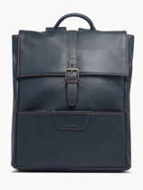 Business Rugzak Foulonn 2 Compartimenten Leder Etrier Blauw foulonne EFOU8092