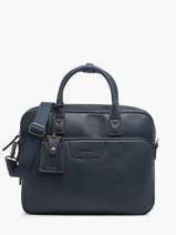 Documententas 2 Compartimenten Foulonn Leder Etrier Blauw foulonne EFOU8152