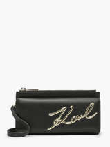 Cross Body Tas K/signature Leder Karl lagerfeld Zwart k signature 240W3203