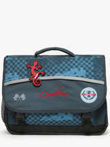 Boekentas Kind 3 Compartimenten Cameleon Blauw actual CA41