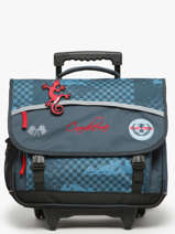Boekentas Op Wieltjes Kind 3 Compartimenten Cameleon Blauw actual CR41