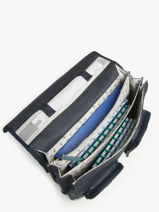 Boekentas Kinderen 3 Compartimenten Cameleon Blauw vintage urban CA41-vue-porte