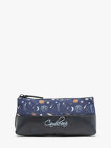 Pennenzak Kind 1 Compartiment Cameleon Blauw retro TROU