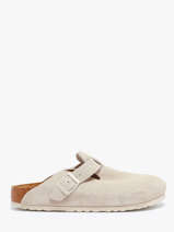 Slippers Boston Uit Leder Birkenstock Beige women 1024740