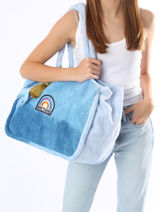 Schoudertas Ibiza Virginie darling Blauw ibiza IBIBAGSE-vue-porte