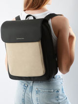 Rugzak 1 Compartiment Met 13" Laptopvak Kapten and son Beige backpack TROMSO-vue-porte
