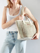 Handtas Comino Jute Les tropeziennes Beige comino TZ01-vue-porte