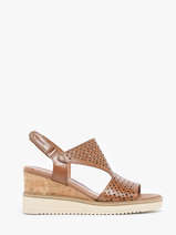 Sandalen Met Sleehak Uit Leder Tamaris Bruin women 42