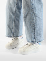 Sneakers Uit Leder Tommy hilfiger Wit women 82100F6-vue-porte