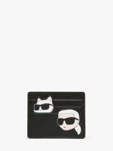 Kaarthouder Leder Karl lagerfeld Zwart k ikonic 2.0 245W3216