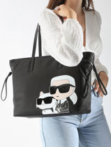 Schoudertas K Ikonic 2.0 Nylon Karl lagerfeld Zwart k ikonic 2.0 245W3059-vue-porte