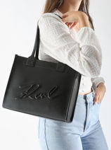Schoudertas K Skuare Polyurethaan Karl lagerfeld Zwart k skuare 245W3092-vue-porte