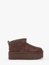 Boots Classic Ultra Mini Platform Uit Leder Ugg Bruin women 1135092