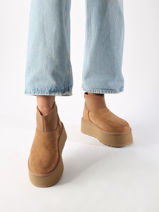 Boots Met Platformzool Classic Mini Dipper Uit Leder Ugg Beige women 1168170-vue-porte