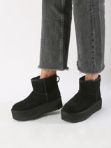 Boots Classic Mini Platform Uit Leder Ugg Zwart women 1134991-vue-porte