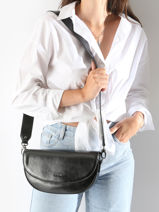 Cross Body Tas M Emeraude Leder Etrier Zwart emeraude EEME065M-vue-porte