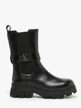 Enkellaarsjes Uit Leder Calvin klein jeans Zwart women 14950GT