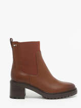 Enkellaarsjes Met Hak Uit Leder Tommy hilfiger Bruin women 8163GPK