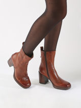 Enkellaarsjes Met Hak Uit Leder Mjus Bruin women P96212-vue-porte