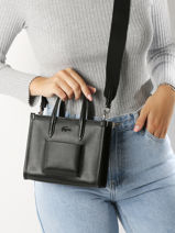 Cross Body Tas Chantaco Leder Lacoste Zwart chantaco NF4535KL-vue-porte