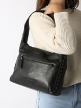 Schoudertas Glam Leder Basilic pepper Zwart glam BGLA70-vue-porte