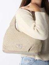 Schoudertas Parma Leder Basilic pepper Beige parma BPAR02-vue-porte